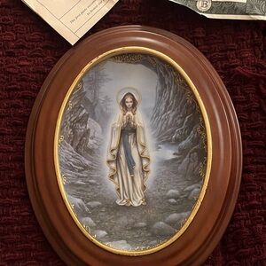 The Bradford Exchange Our Lady of Lourdes  Wall Art with Gold and Brown Frame